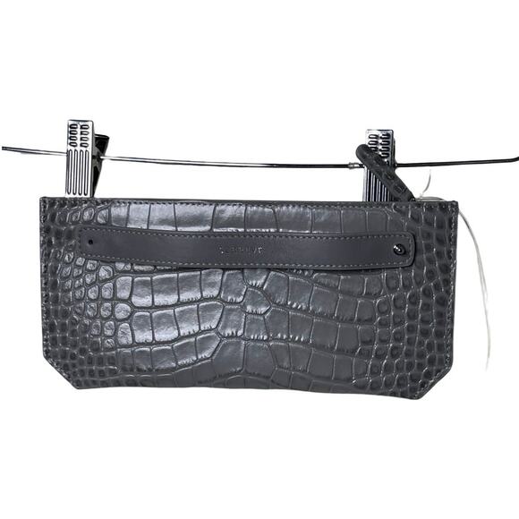 New SENREVE Grey snake embossedItalian Leather Bracelet Pouch